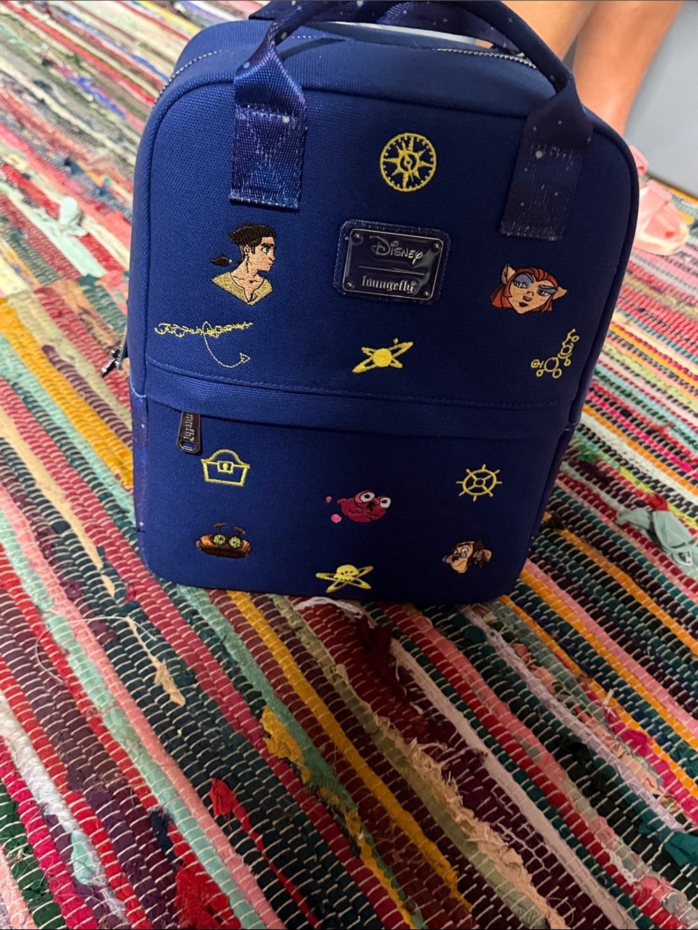 Loungefly Blue Disney Embroidered Mini Backpack